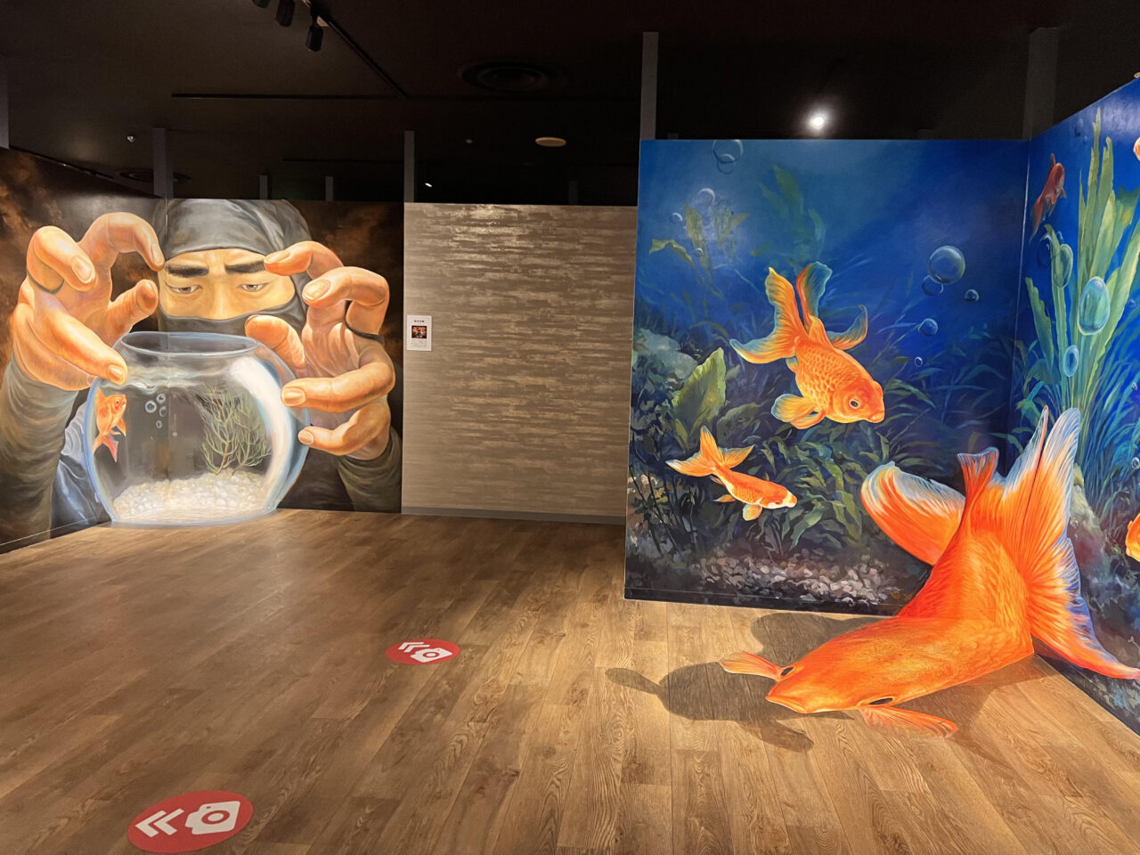 奈良金魚ミュージアムのトリックアートの写真です。